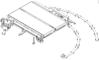 Schematic representation of the rail-guided swinging car